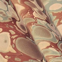 Hand Marbled Paper Spanish Wave Pattern in Terracotta and Tan ~ Berretti Marbled Arts